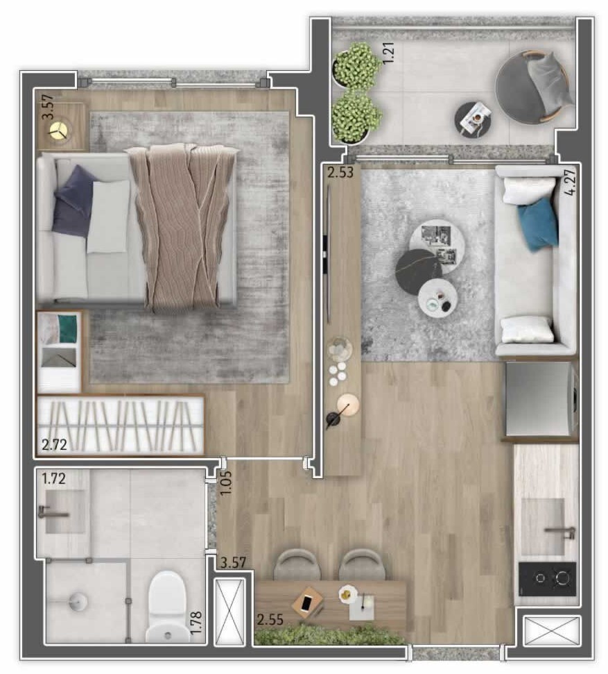 Today Vila Mariana: 1 dorm 30m²