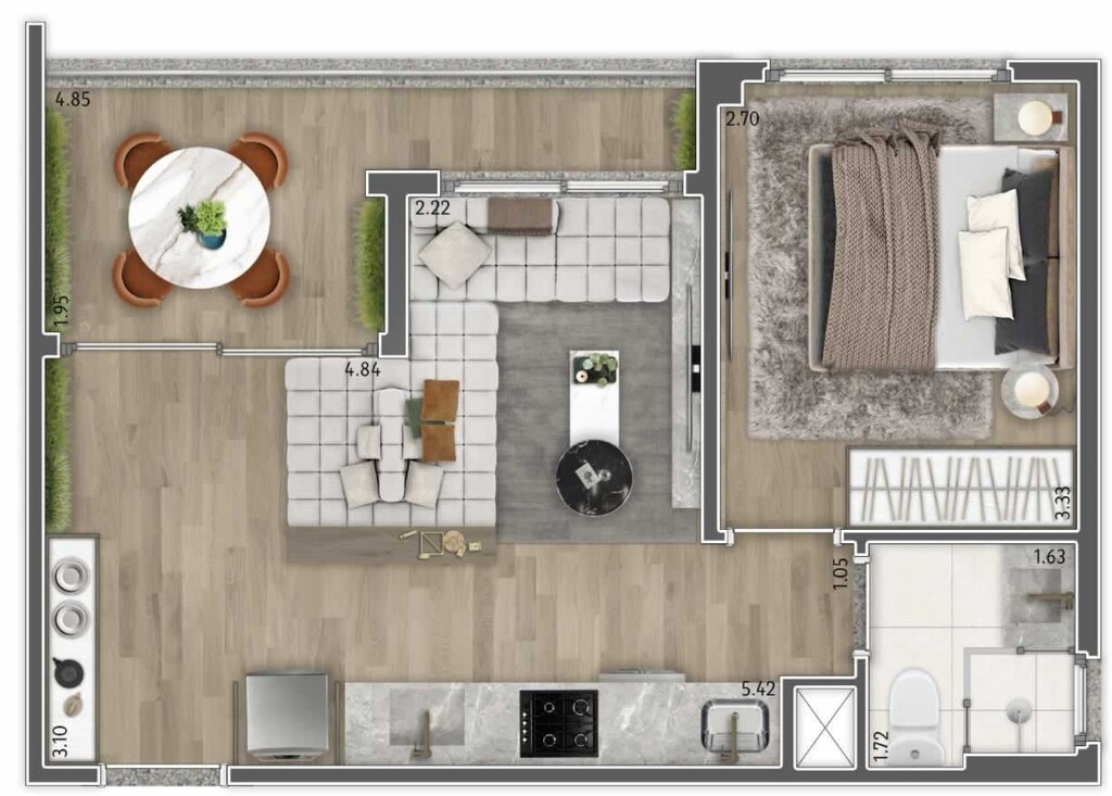 Today Vila Mariana: 1 dorm 39 41m²