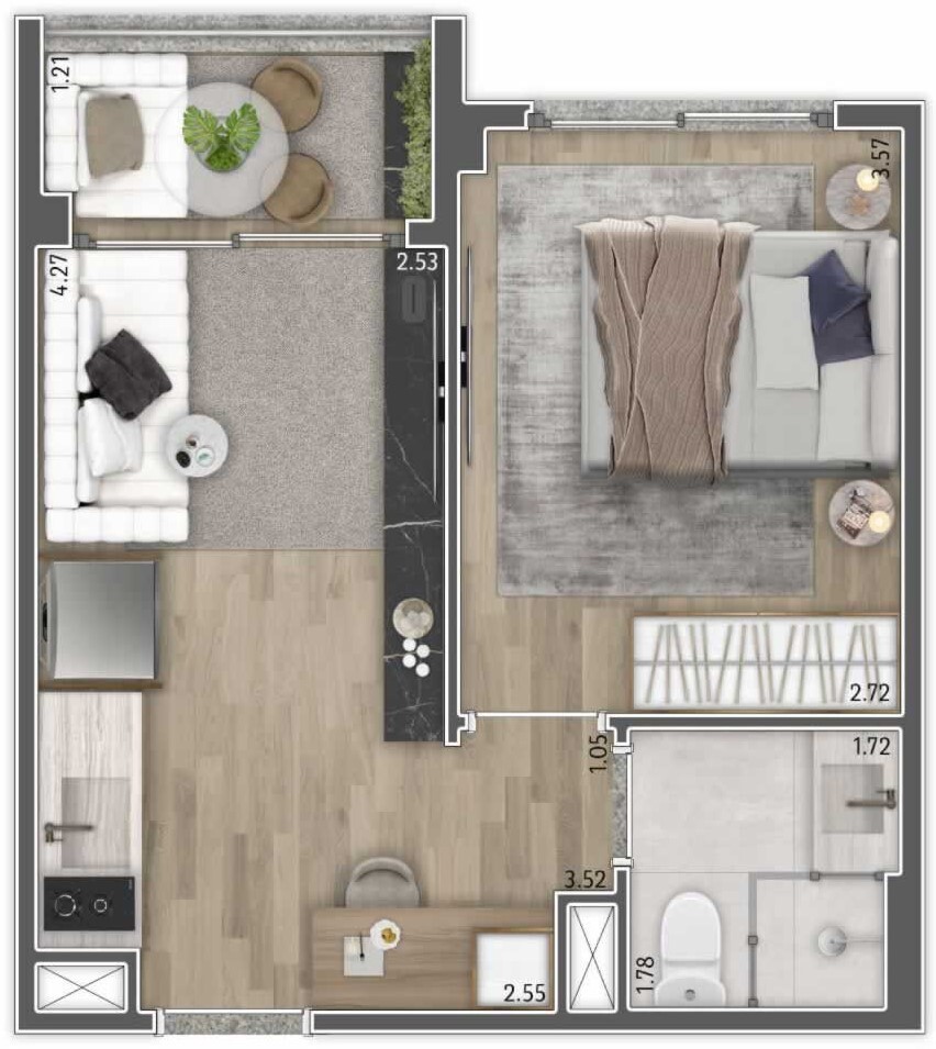 Today Vila Mariana: 1 dorm 30 55m²