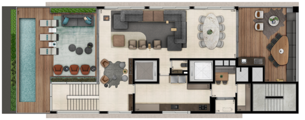 Tonino Lamborghini: 4 dorm 498m² cobertura duplex superior