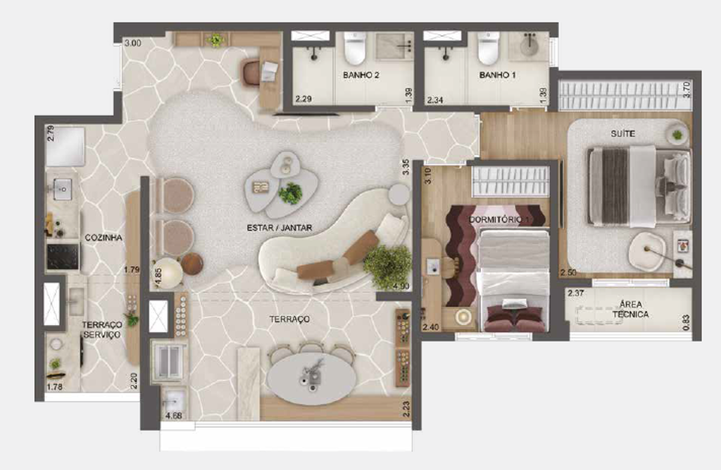 Torino Mooca Città: 2 dorm 79m² opção