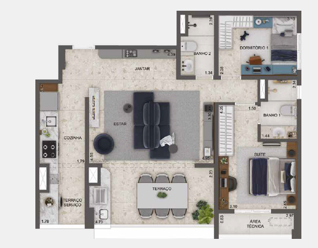 Torino Mooca Città: 2 dorm 82m² opção