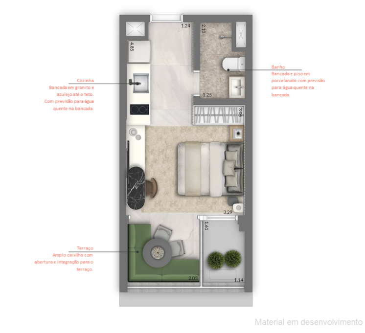 Trinity Vila Clementino Smart: 1 dorm 28m² studio