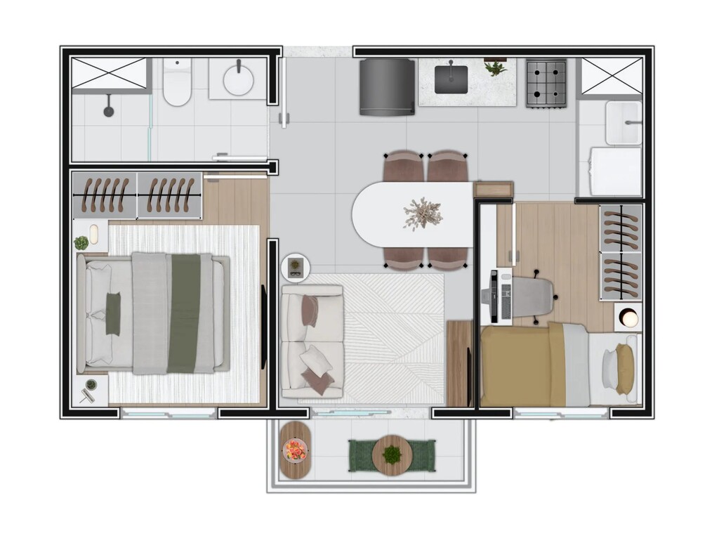Twist Alto da Mooca: 2 dorm 35m² opção 2