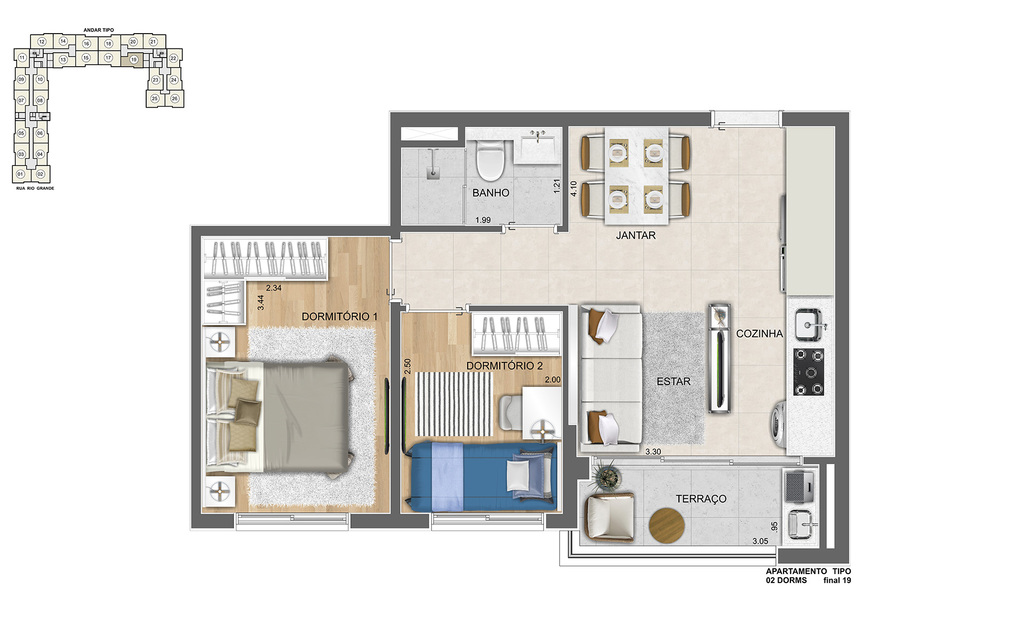 Up Resort: 2 dorm 40m²
