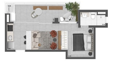 Upper Brooklin: 1 dorm 42 70m² studio