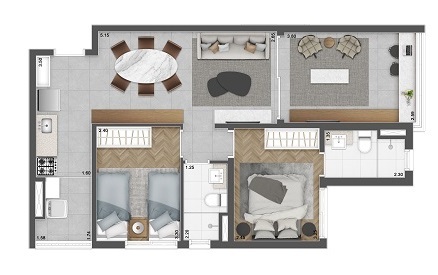 Upper Brooklin: 2 dorm 66 34m²