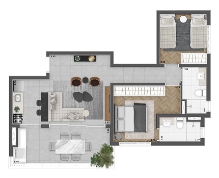 Upper Brooklin: 2 dorm 69 78m²
