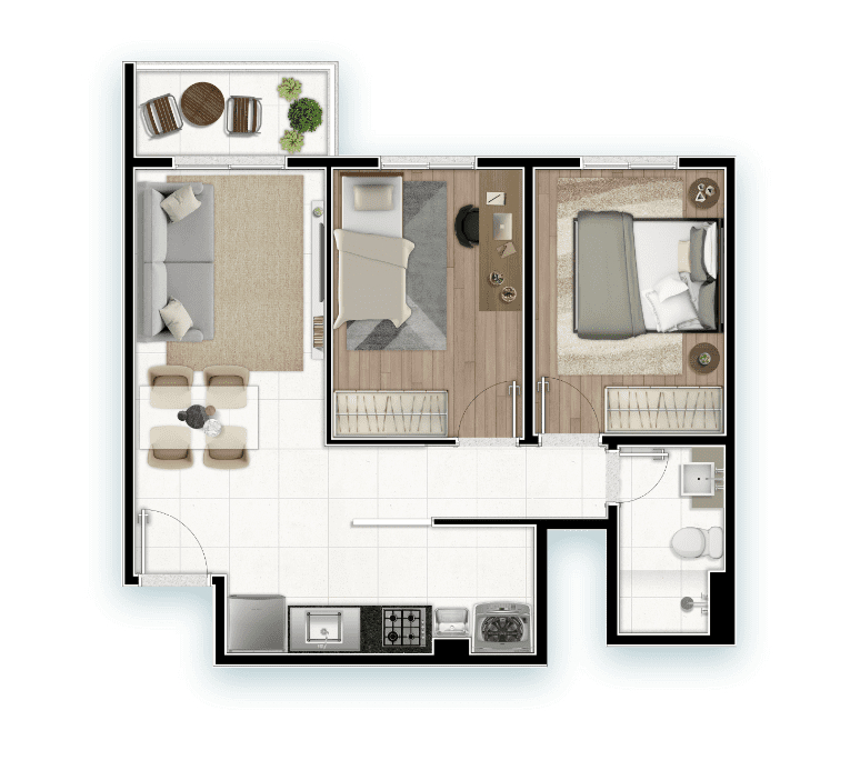 Urban Life: 2 dorm 50m²