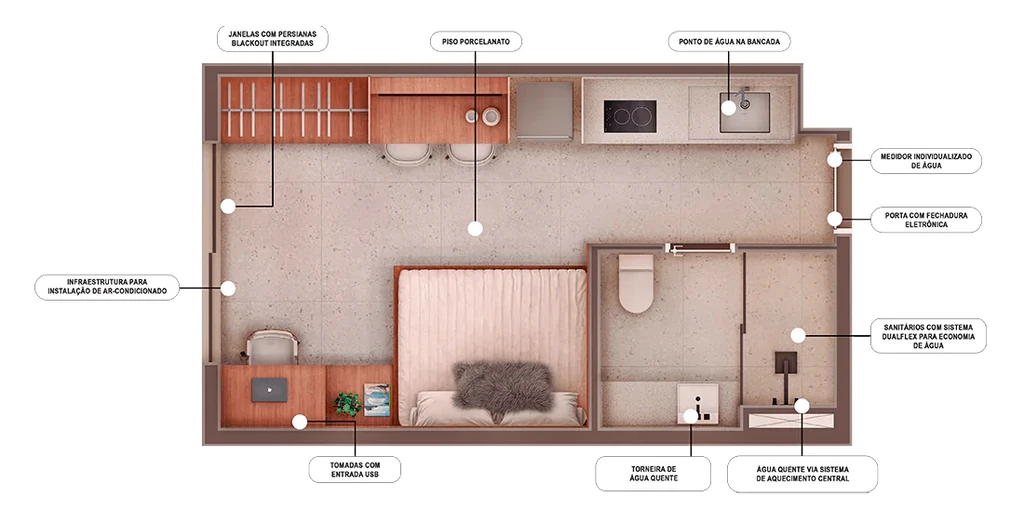 Urbany - Studios: 1 dorm 23m² studio