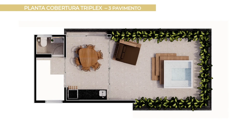 Uri: cobertura triplex 132 pav.superior 179m²