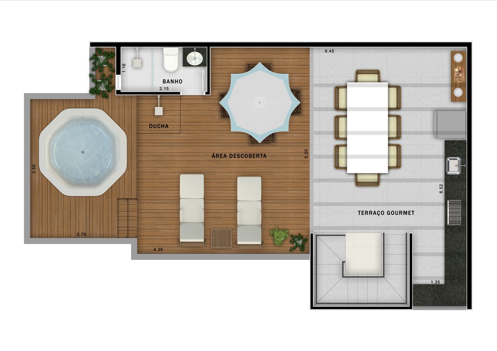 Vega Assunção: 3 dorm 124m² cobertura duplex superior