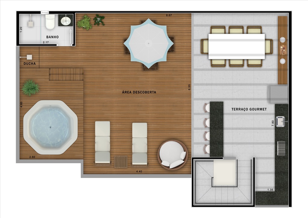 Vega Assunção: 3 dorm 137m² cobertura duplex superior