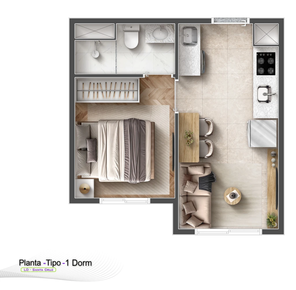 Ver Klabin: 1 dormitório 24 m²