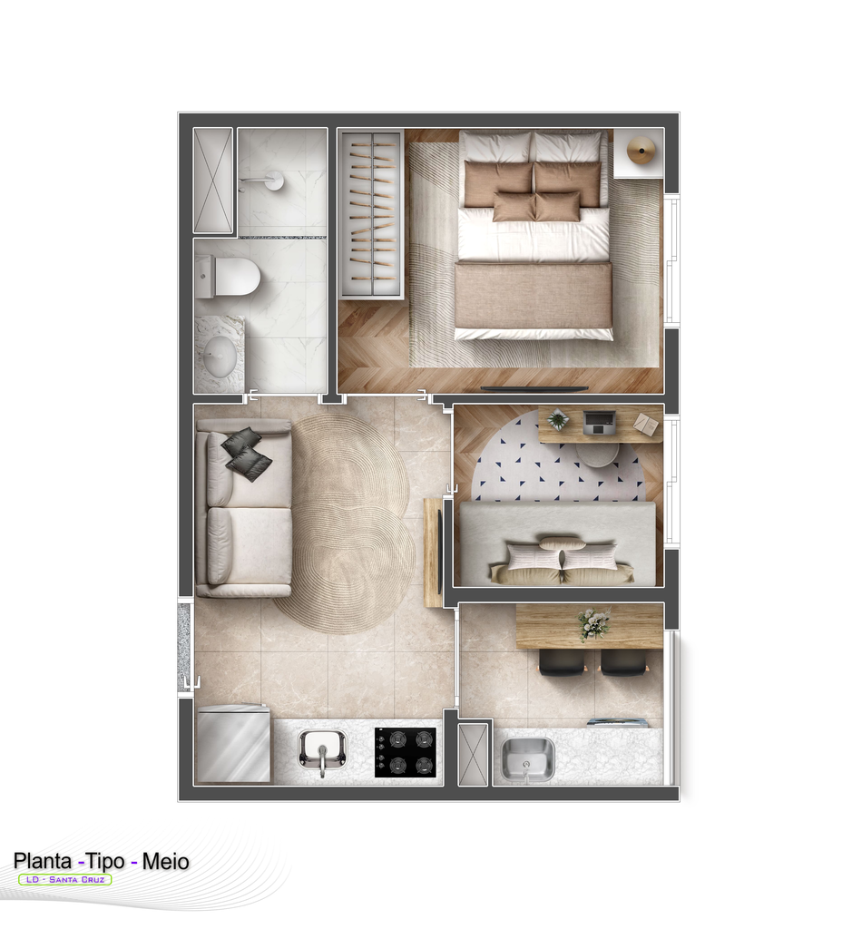 Ver Klabin: 1 Dorm Office 27 m²