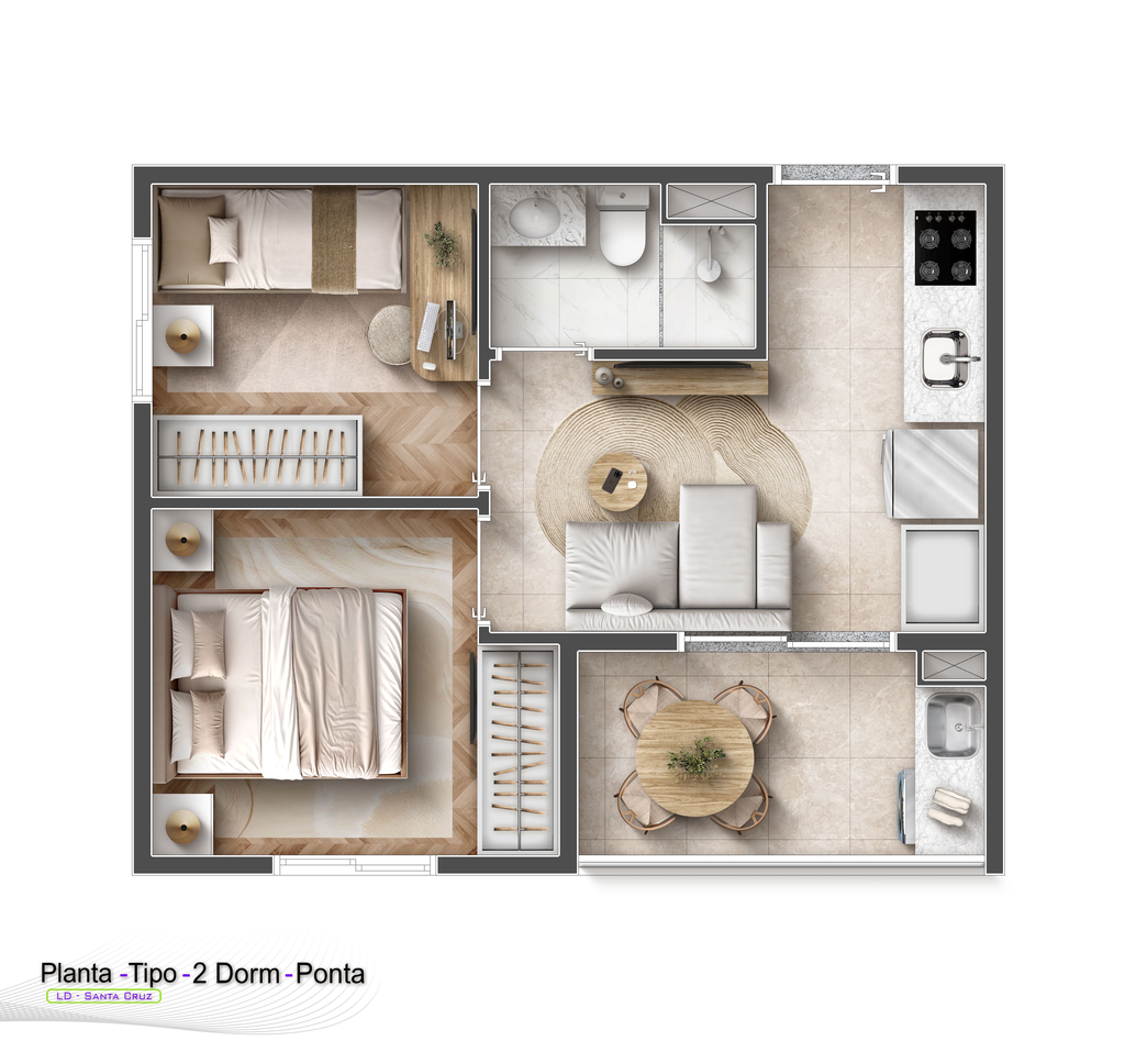 Ver Klabin: 2 dormitórios 33 m²