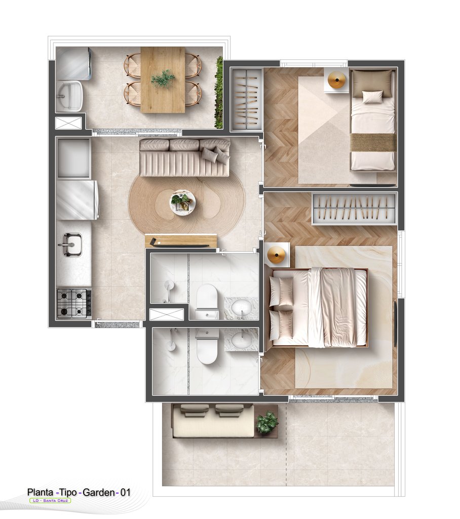 Ver Klabin: Penthouse 2 Dorms suíte 46 m²