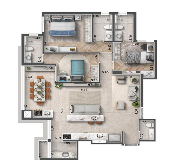 Vero Lorenzini: 3 dorm 110m²