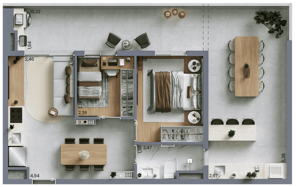 Vert Vila Nova: 2 dorm 72m² garden