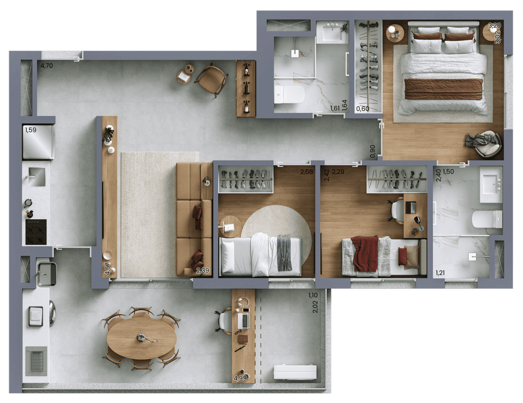 Vert Vila Nova: 3 dorm 72m²