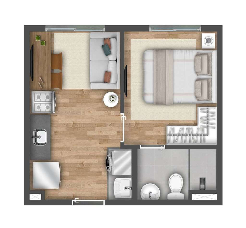 Vibra Estação Adolfo Pinheiro: 1 dorm 24m²