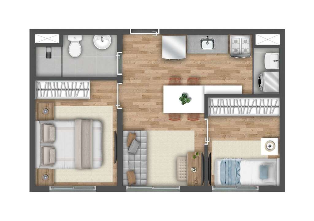 Vibra Estação Adolfo Pinheiro: 2 dorm 34m²