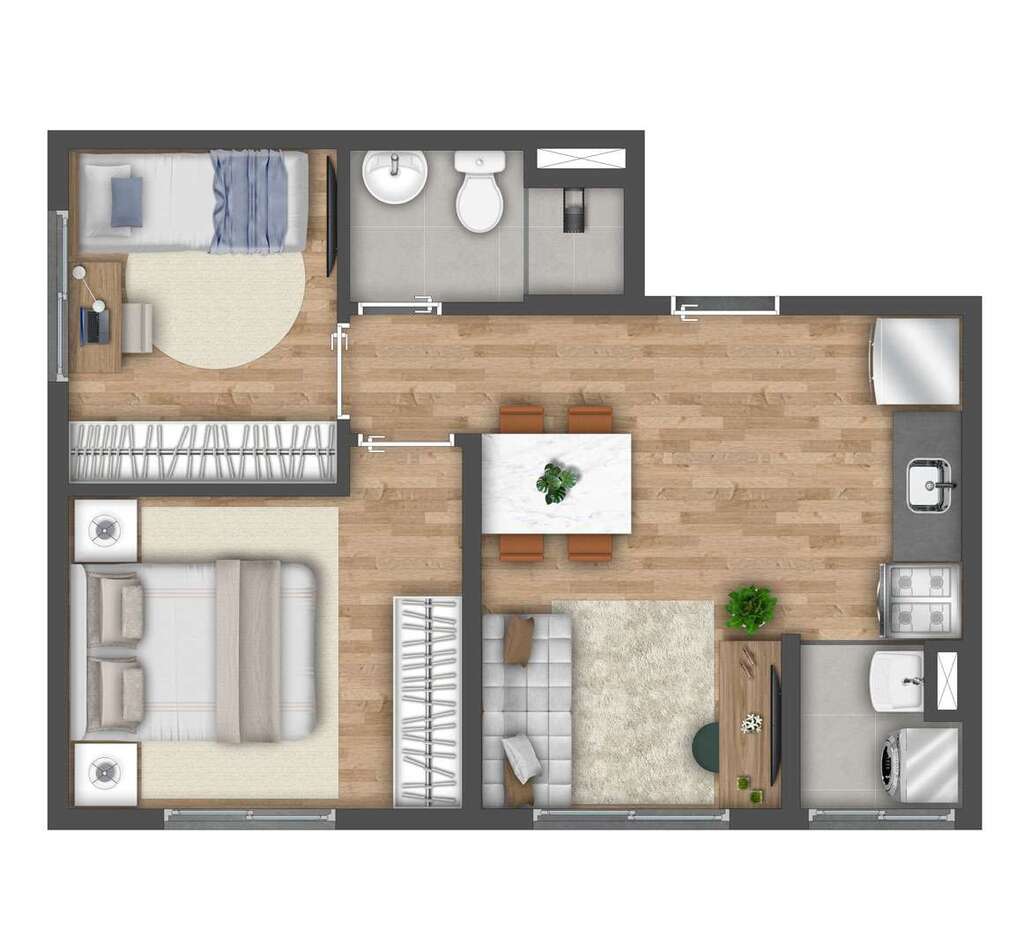 Vibra Estação Adolfo Pinheiro: 2 dorm 37m²