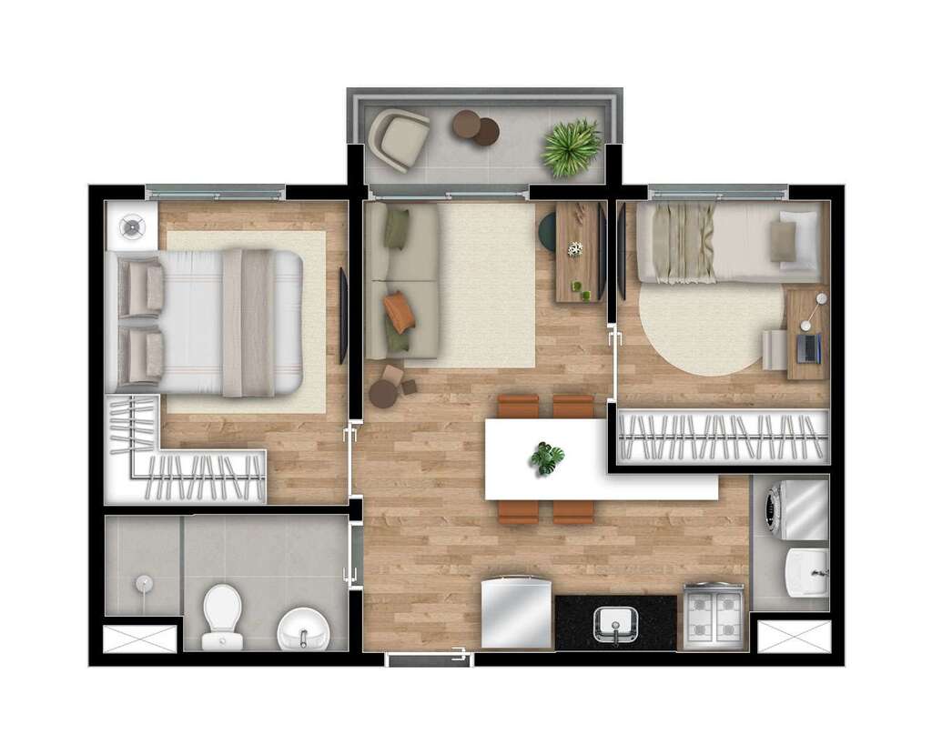 Vibra Estação Adolfo Pinheiro: 2 dorm 37m²