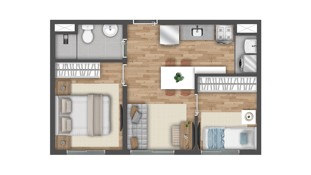 Vibra Estação Vila Prudente: 2 dorm 34m²