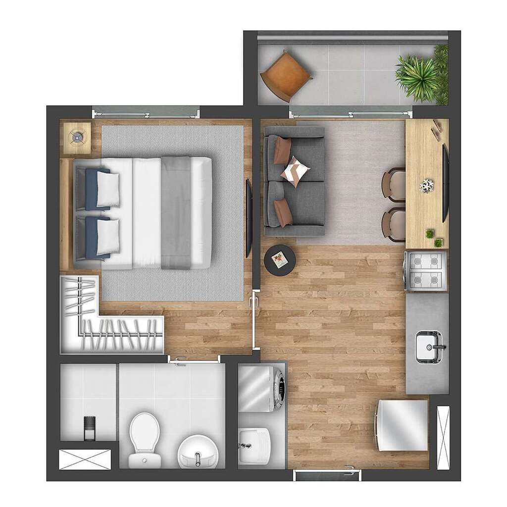 Vibra João Dias: 1 dorm 27m²