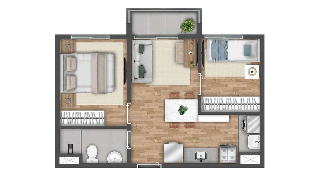 Vibra João Dias: 2 dorm 37m²