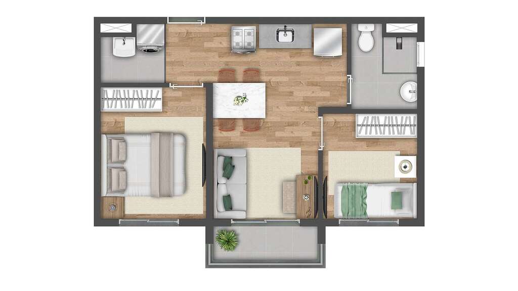 Vibra João Dias: 2 dorm 37m² opção