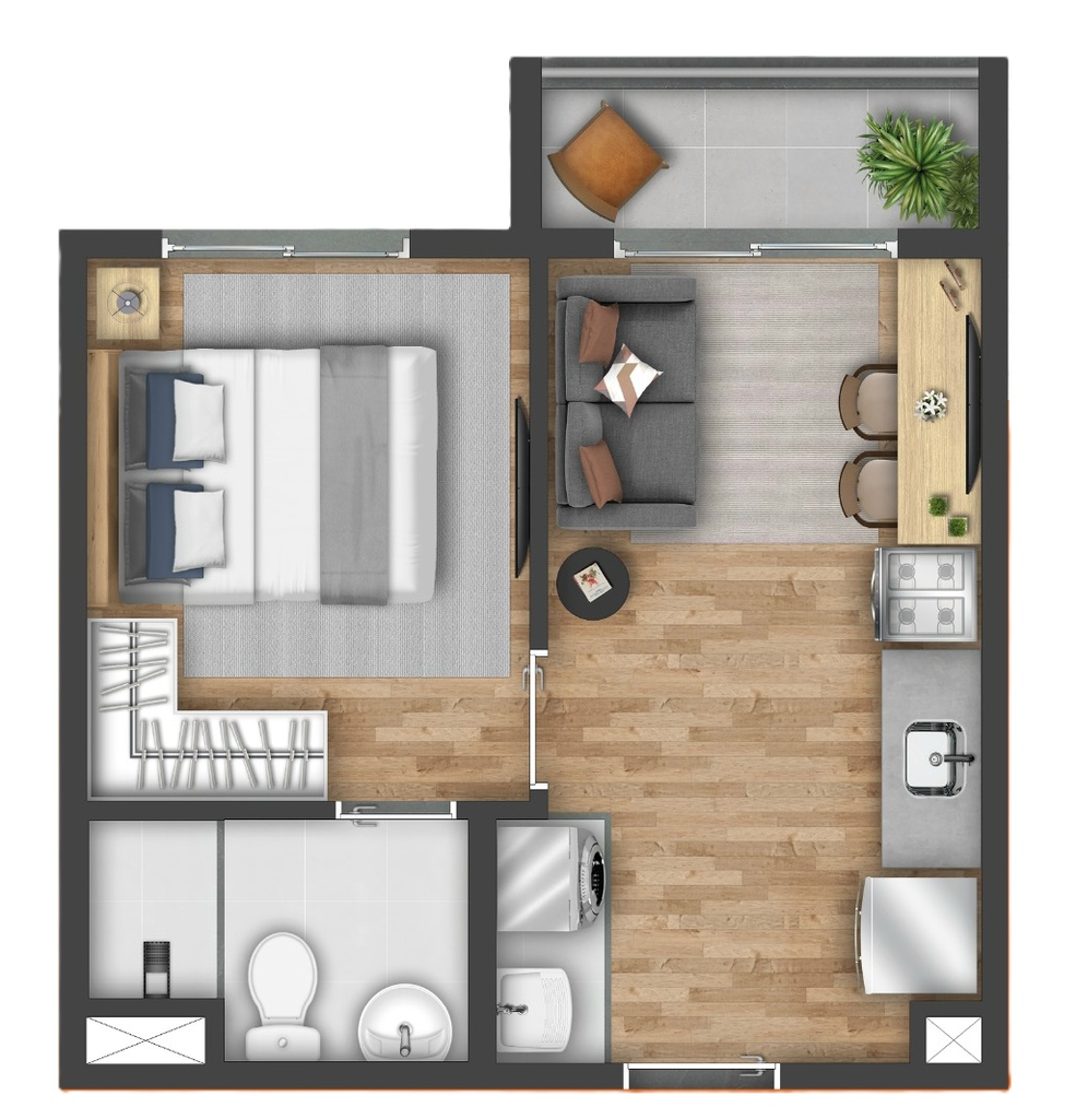 Vibra Mooca: 1 dorm 26m²