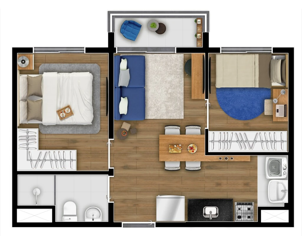 Vibra Santo Amaro: 2 dorm 36m²