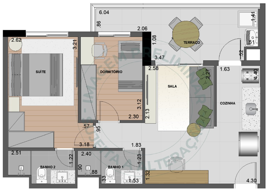 Vila Ares Fase 1: 2 dorm 62m²