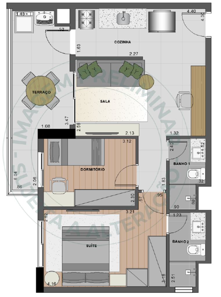 Vila Ares Fase 1: 2 dorm 62m² opção