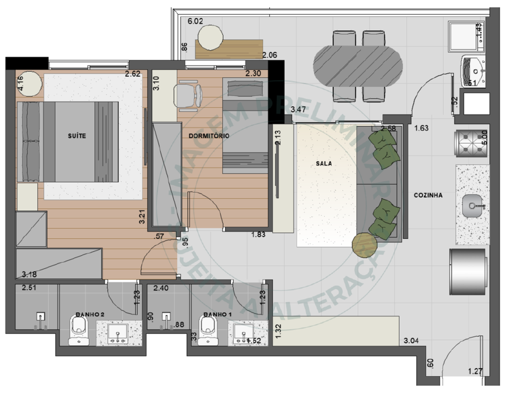 Vila Ares Fase 1: 2 dorm 63m²