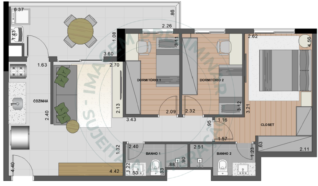 Vila Ares Fase 1: 3 dorm 74m²