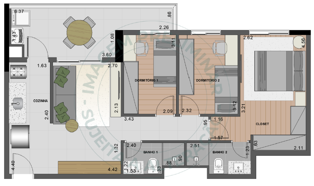 Vila Ares Fase 1: 3 dorm 75m²