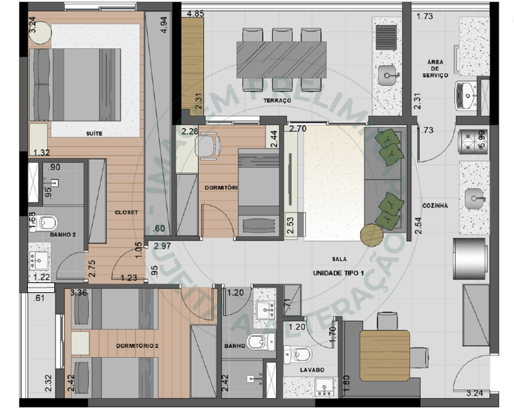 Vila Ares Fase 1: 3 dorm 90m²