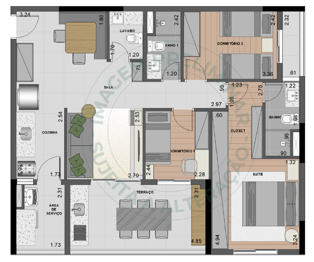 Vila Ares Fase 1: 3 dorm 91m²