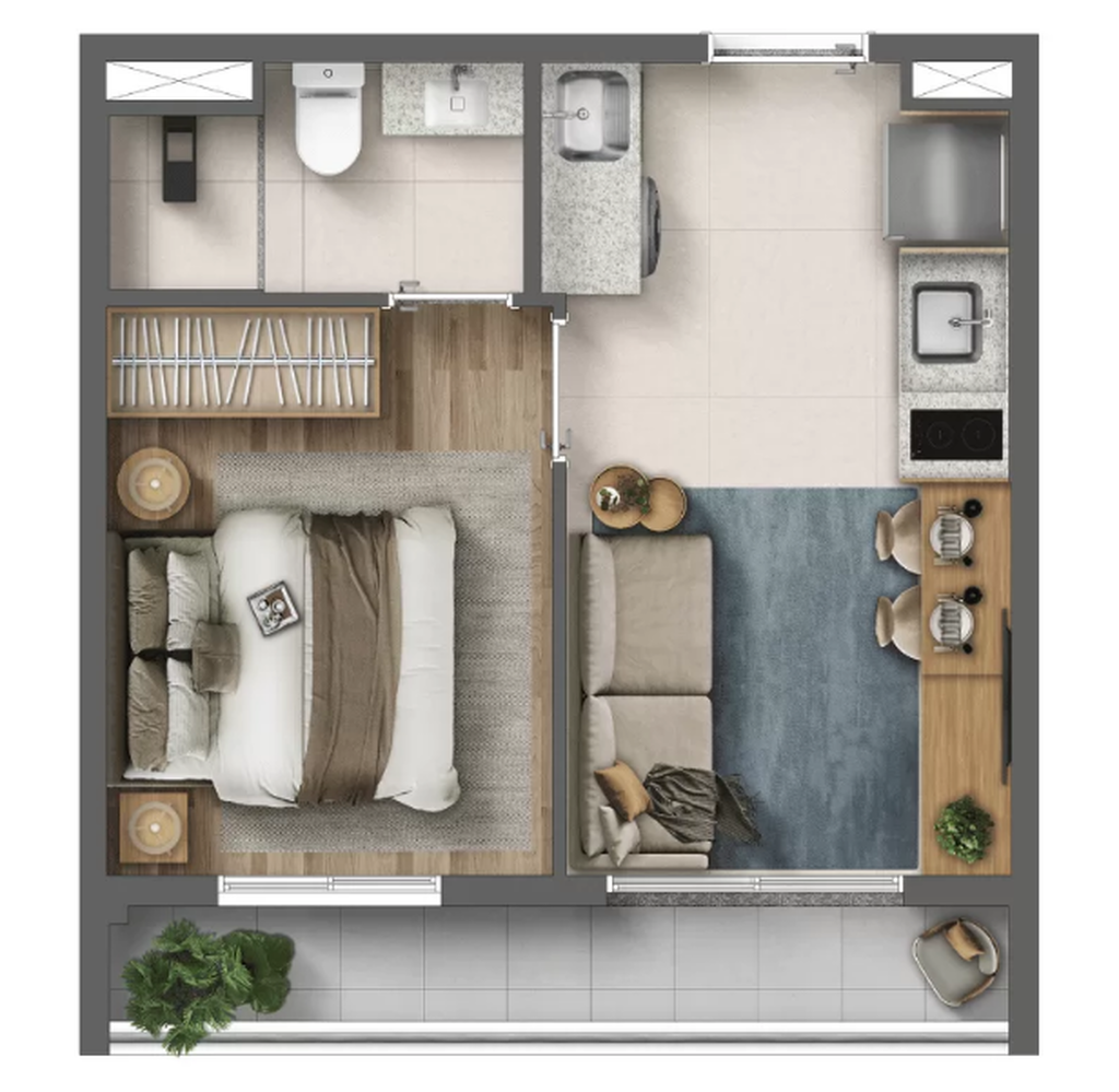 Vila Saúde Residencial Conx: 1 dorm 27m²