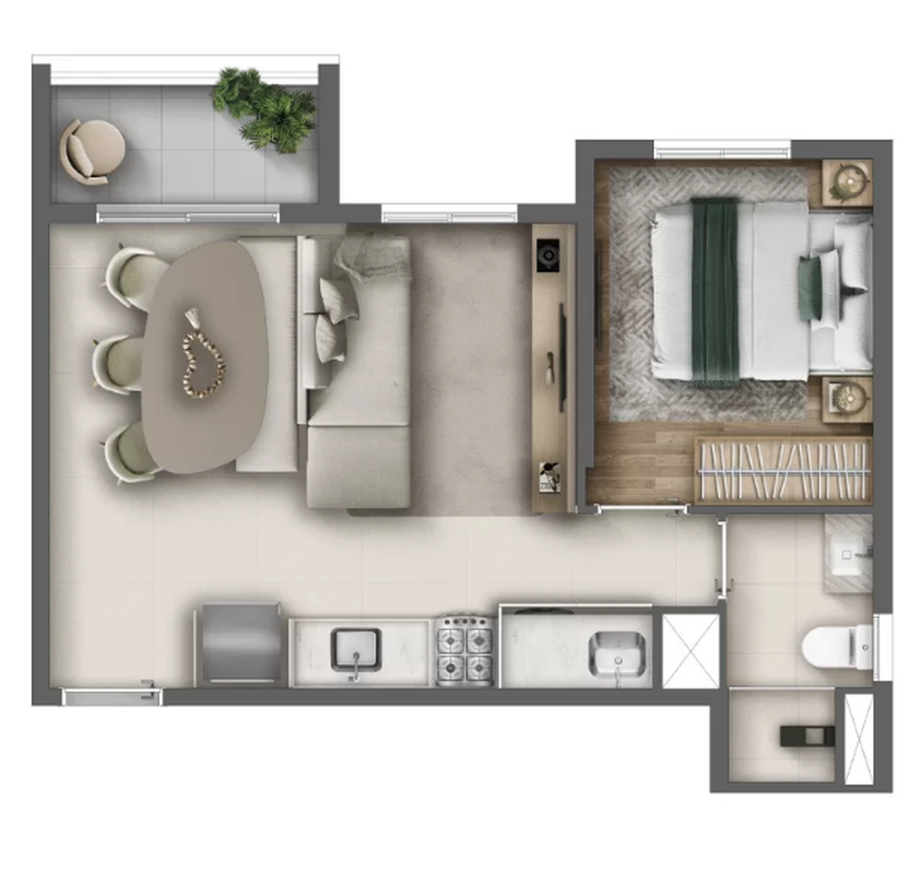 Vila Saúde Residencial Conx: 1 dorm 36m² opção