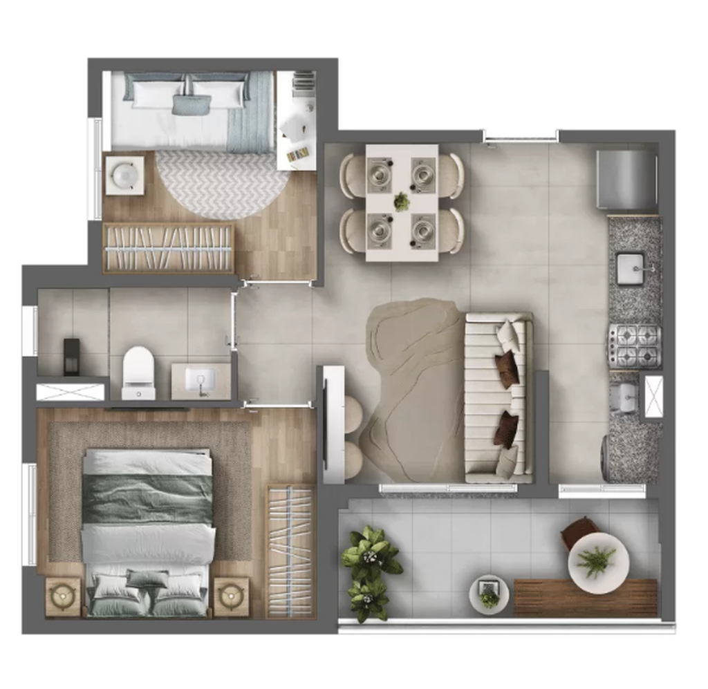 Vila Saúde Residencial Conx: 2 dorm 43m² opção