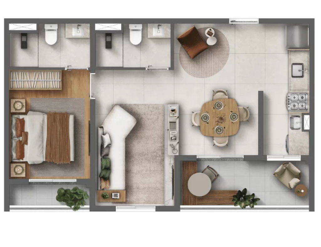 Vila Saúde Residencial Conx: 1 dorm 51m² opção