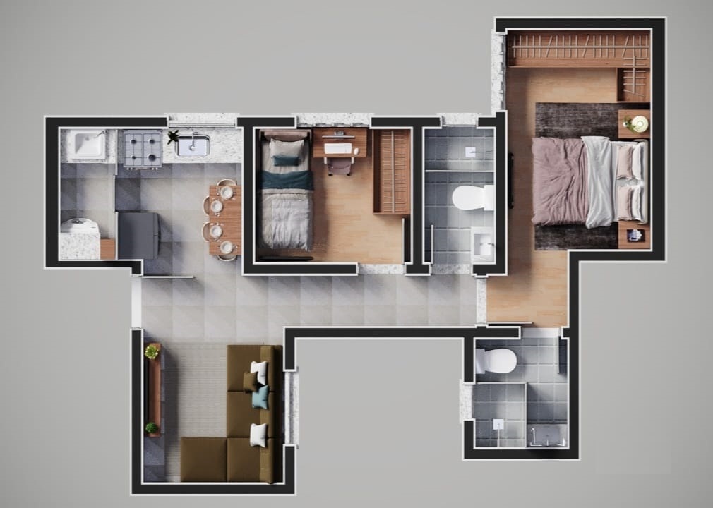 Villa das Orquídeas: 2 dorm 43m²