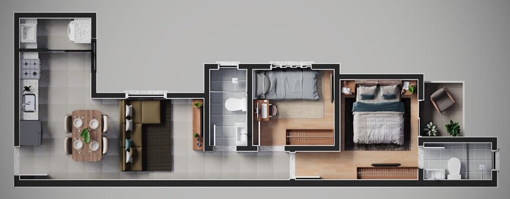 Villa das Orquídeas: 2 dorm 46m²