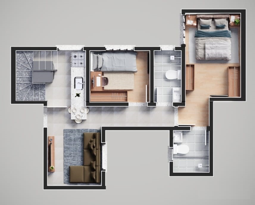 Villa das Orquídeas: 2 dorm 87m² cobertura duplex inferior