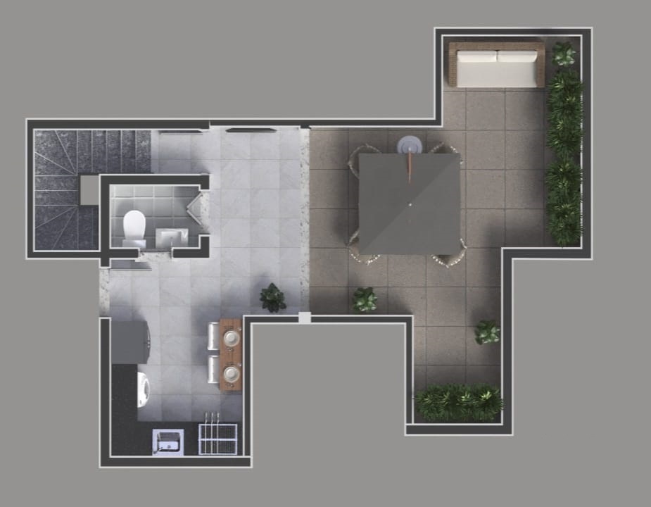 Villa das Orquídeas: 2 dorm 87m² cobertura duplex superior