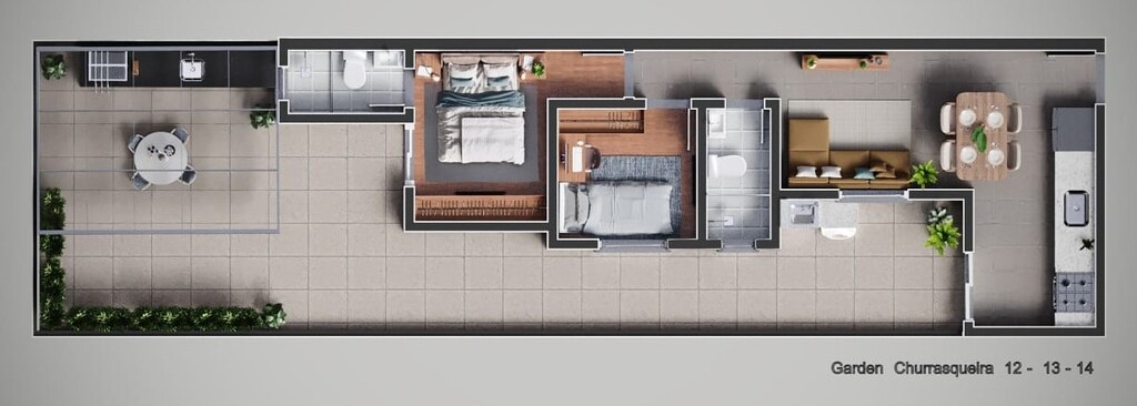 Villa das Orquídeas: 2 dorm 91m² garden